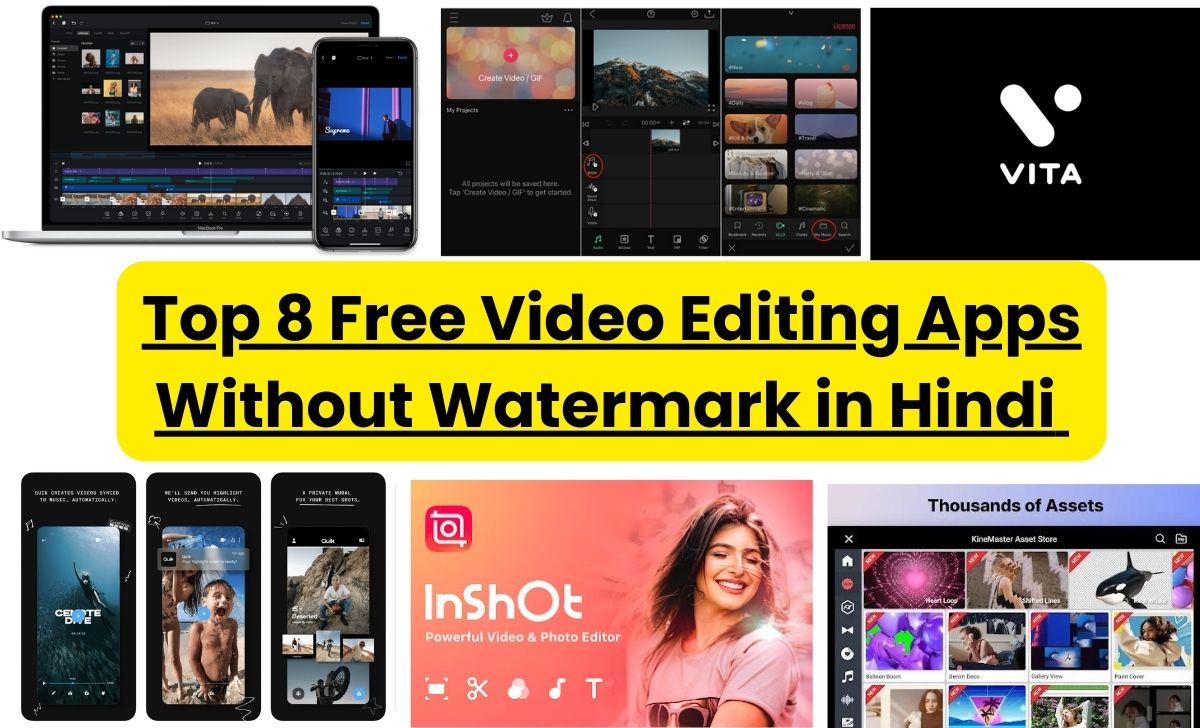 Top 8 Free Video Editing Apps Without Watermark In Hindi 2024 